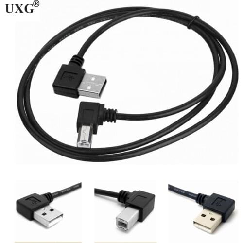 Right Left Angle USB 2.0 A Male to USB B Male Type B BM Right Angle Printer scanner 90 degree cable 30cm 100cm BM Angled Cable