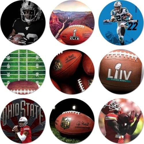 Sport American Football Diy Icons Pins Badge Decoration Brooches Metal Badges For Clothes Backpack Decoration 58mm