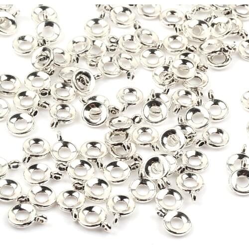 Circle Shape Antique Silver Color Circle Connector Metal Beads Loose Spacer Beads For Jewelry Making DIY Charm Bracelets