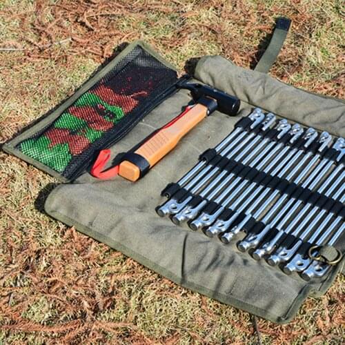 Ultralight Portable Ground Nail Storage Bag Tent Accessories Pocket Hang Bag Outdoor Camping Tool Canvas Organizer