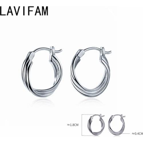 Three Layers Twist Hoop Earrings For Women Real 925 Sterling Silver Minimalist Circle Earing S925 Silver Fine Jewelry
