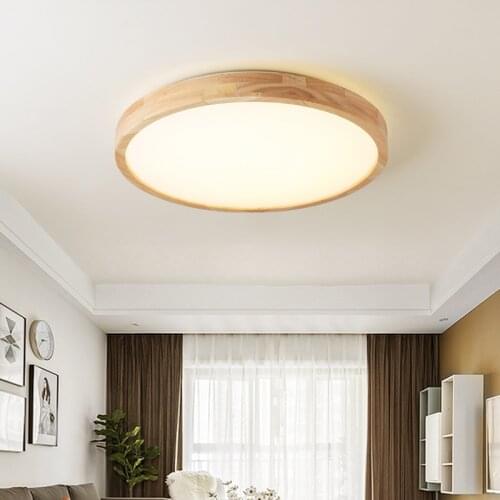Ultra-thin wood ceiling lamp for Corridor Balcony living room Surface Mounted 7 cm thicker LED ceiling light bedroom decor