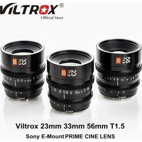 Viltrox 23mm 33mm 56mm T1.5 Cinema Lens Large Aperture Manual Focus Prime Cine Lens Filmmaking Vlogger for Sony E Mount Camera