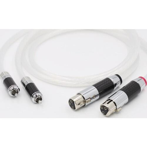 Pair 5N Single crystal Silver Plated 2RCA Male TO XLR Female Plug Audio Cable HIFI