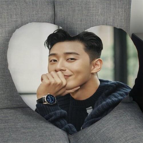 Hot Sale Park Seo Jun Pillow Case Heart Shaped Zipper Pillow Cover Satin Soft No Fade Pillow Cases Home Textile Decorative
