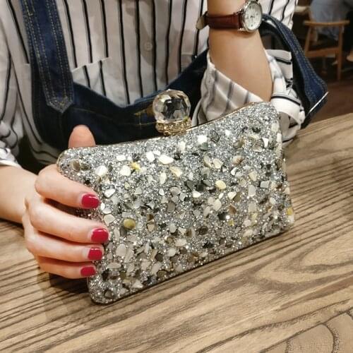 Womens Evening Clutch Bag Mini Chain Shoulder Dinner Bag for Wedding Party Female Shoulder Messenger Purse Handbag XA823M