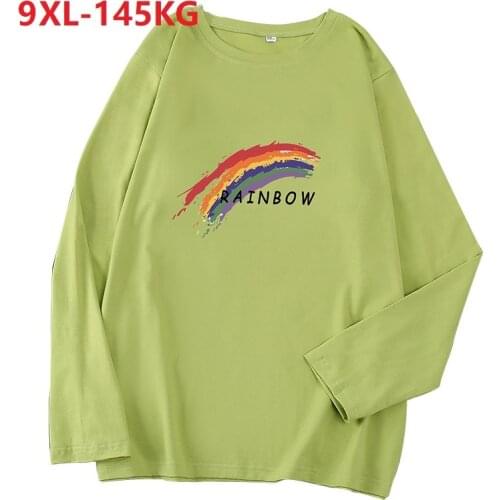 Women winter letter cartoon tshirt long sleeve underwear tops tees cotton Large size 7XL 8XL 9XL fashion fat oversize loose tees