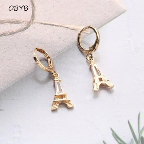 Hot Two-piece suit Eiffel Tower Necklace Earrings Jewelry Sets For Women Fashion Elegant Series Jewelry Wholesale bijoux Gifts