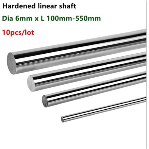 10pcs linear shaft rod Dia 6mm x length 150 200 250 300 330 350 400 450 500 550 mm Cylinder Chrome plated Liner Rods round bar