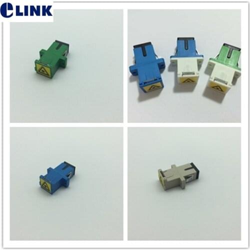 1000pcs SC fiber Adapter with shutter flange ftth APC MM OM3 optic coupler SM connector with open dust shutter Avoid Laser ELINK