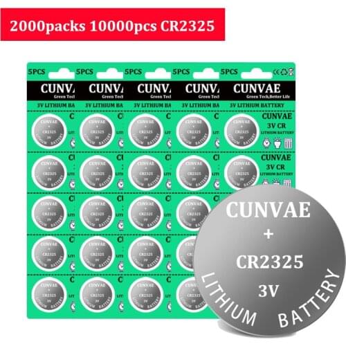 10000pcs CR2325 3V battery BR2325 ECR2325 CR 2325 Lithium Button Cell Batteries For Heart Rate Monitor Watches Cameras