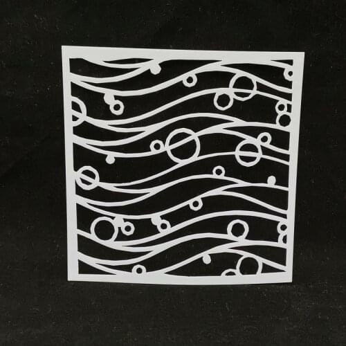 13*13 Wave pvc Layering Stencils for DIY Scrapbooking/photo album Decorative Embossing DIY Paper Cards Crafts