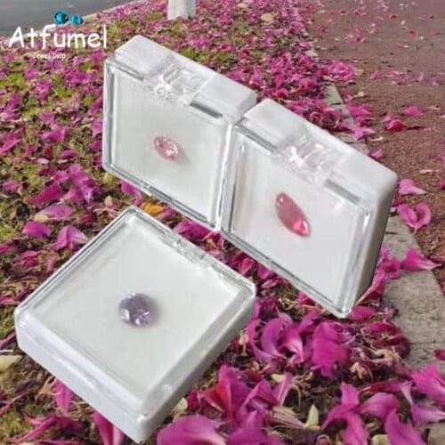 20Pcs Gemstone Diamond Display Box With Tray Pormotion Loose Diamond Jewelry Display Box Holder White Gem Stone Storage Box