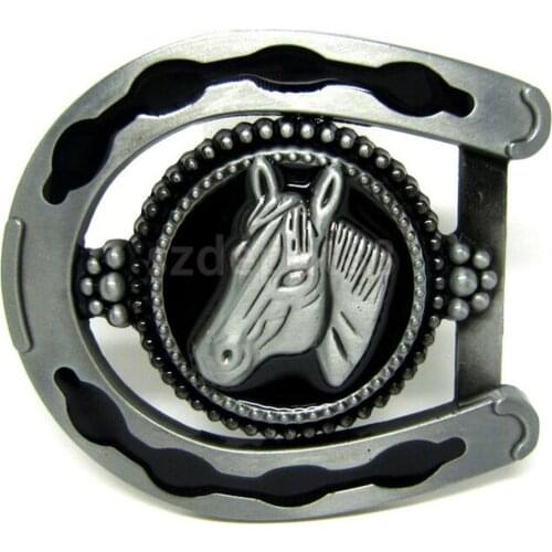 3D Cool Horseshoe Horse Head Belts Buckles Mens Horse Shoe Buckle Metal Animal Vintage Western Cowboy