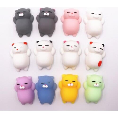 4PCS/Lot Mini Color Squishy Cute Cat Antistress Ball Squeeze Mochi Rising Abreact Soft Sticky Stress Relief Funny Gift Toy