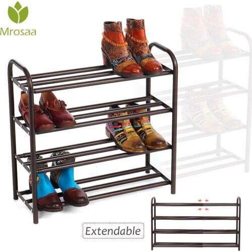 4-Tier Shoe Organizer Rack Expandable Heavy Duty Home Shoe Storage Shelf, Holds 20+ Pairs of Shoes, for Closet Bedroom Entryway