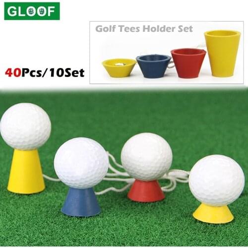 40Pcs=10Set Winter Rubber Golf Tees Holder Set for Frosty Days Hard Ground with Different Heights