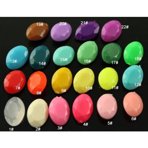 50pcs 10x14mm 13x18mm 18x25mm various colors Marquise Oval candy Acrylic Fancy Stone Pointed back Droplet Beads No holes