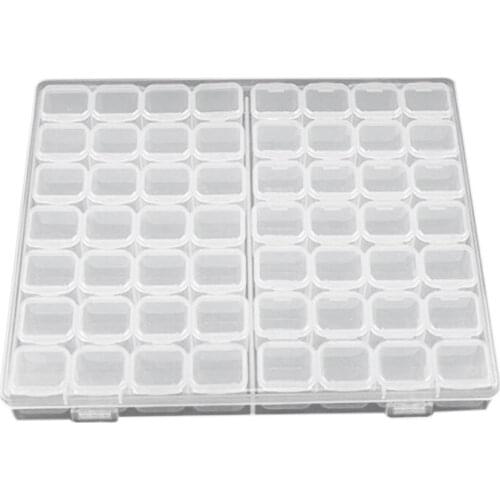 56 Grid Storage Tool Diy Removable Clear Plastic Organizer Nail Art Rhinestone 56 Diamonds Jewelry Grid Earrings Bead Necklace S