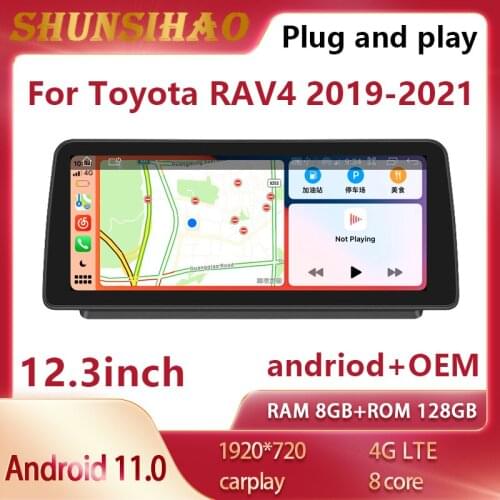 7862 Car Radio autoradio tape recorder navigation For 12.3" Toyota RAV4 2019-2021 Andriod 10 system multimedia stereo Player