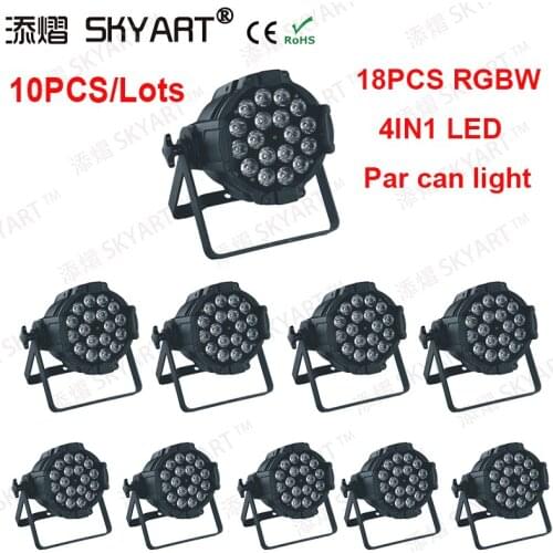 Free Shipping 10pcs/lot Led 18*10w Par Lights RGBW 4in1 Par Led Disco Lights Professional Stage Dj Equipment