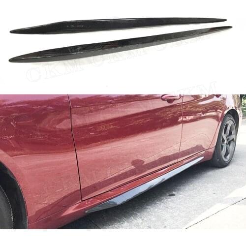 Side Skirts Bumper Aprons Stickers Carbon Fiber for Alfa Romeo Giulia Sedan 4 Door 2015 2016 2017 Car Styling