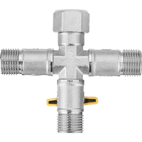 1/2" Garden Hose Tap Manifold Quick Connector Three Outlet 3 Way Water Splitter Valve Adapter for Washing Machine Faucet