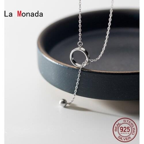 La Monada Silver Chain Necklace For Women Circle Ball Y Fashion Minimalist Silver 925 Jewelry On The Neck Womens Necklaces 31