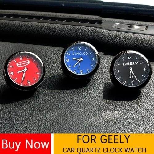 Car decoration clock watch modified car interior electronic quartz For Geely Coolray GS FC GC6 Icon MK Lynk CO 03 Uliou Atlas