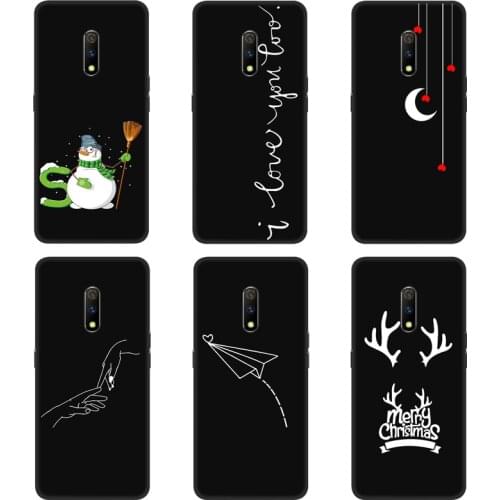 Case For Realme X Phone Cover Black Softness Silicone Back Bumper With UV Printing