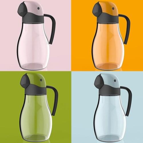 Automatically Open Lid Oil Bottle Dispenser Creative Sauce Baking Glass Leak-Proof Storage Bottle Salad Kitchen Tool Accessorie