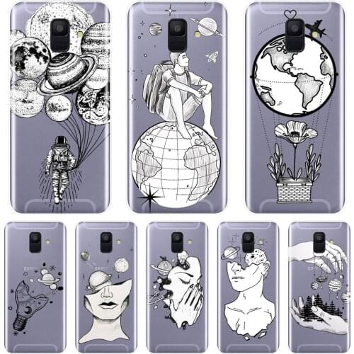 For Samsung Galaxy A3 A5 2016 2017 A6 A7 A8 2018 Case Silicone Art Space Soft Back Cover For Samsung A6 A8 Plus 2018 Phone Case