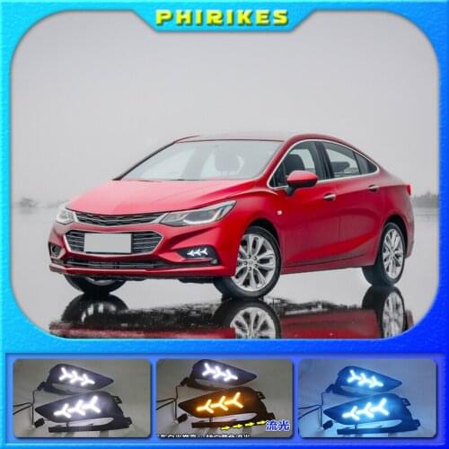 2Pcs DRL For Chevrolet Cruze 2016 2017 2018 Daytime Running Lights fog lamp cover headlight 12V Daylight signal for Chevy