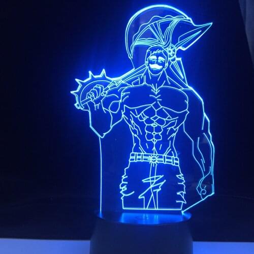 Escanor Anime Seven Deadly Sins Remote Control Baby Kids Birthday 16 Colors Change Gift Lamp Annie Night Lights Christmas Light
