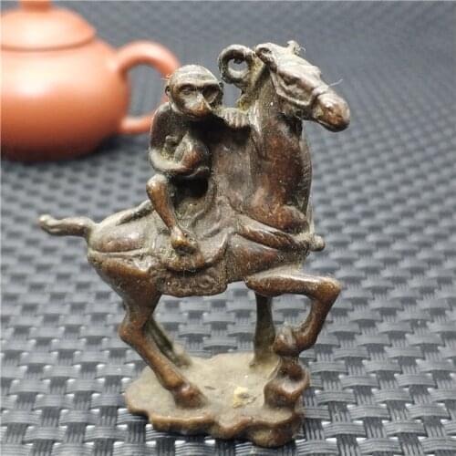 Chinese Bronze Statue Monkey Ridding Horse Animal Statue Auspicious Statue Home Decoration Gift