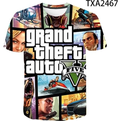 Fashion Short Sleeve Grand Theft Auto 4 3D Printed T Shirt Men Women Children Casual Streetwear Boy Girl Kids Summer Tops