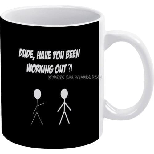 Funny Present Friend Work Out Coffee Mugs Pattern Coffee Mug 330ml Milk Water Cup Creative Fathers Day Gifts Gym Protein Fathers