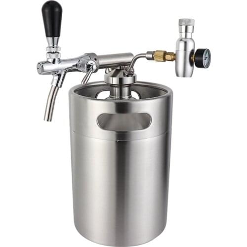2L/3.6L/4L Mini Keg Beer Growler With Beer Dispenser CO2 Adjustable Tap Stainless Steel Beer Barrel Kit For Homebrew Bar Tools