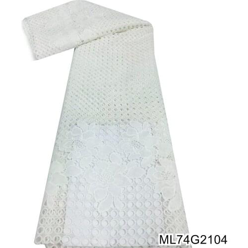BEAUTIFICAL Africa lace fabric Pure color embroidery Milk Silk Lace 2021 High Quality French Water Soluble Fabric ML74G21