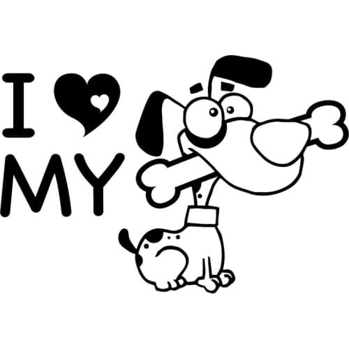 15*10.2cm I LOVE MY DOG BONE Car Truck Boat Decal Window Sticker Cute And Interesting Fashion Sticker Decals
