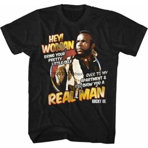 Rocky 3 Clubber Lang Hey Woman Real Man Licensed Adult T Shirt Great Movie