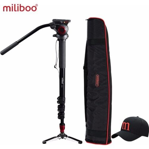 Miliboo MTT705A Aluminum Portable Fluid Head Camera Monopod for Camcorder /DSLR Stand Professional Video Tripod 72"Max Height