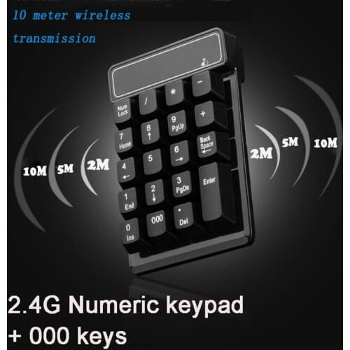 19 Keys Bluetooth Numeric Keypad Mini Numpad Keyboard 2.4G USB Keyboard Wireless Desktop For Windows XP 7 8 10 Laptop Tablet