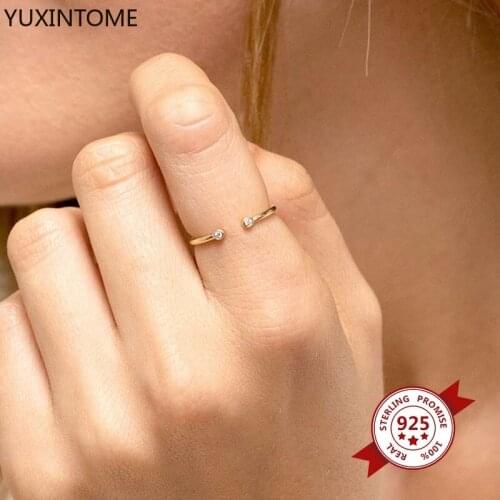 Minimalist Geometry Rings for Women Crystal Engagement Ring Adjustable Open Ring Finger Rings Jewelry Gift Party Accessories