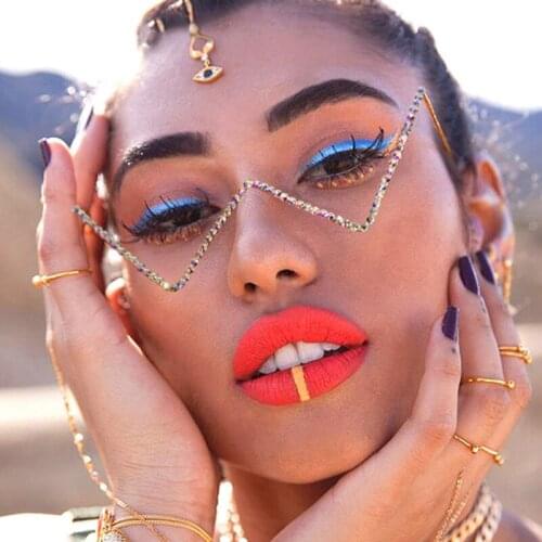 Diamond Steampunk Sunglasses Frames Triangle Eyeglasses Frames Women Vintage Sunglasses Frames For Men Eyewear Decoration