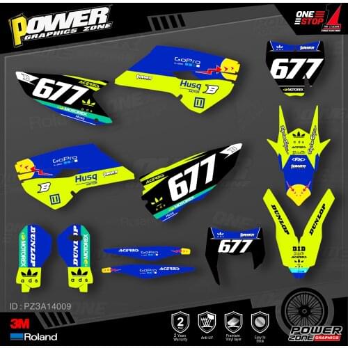 PowerZone Custom Team Graphics Decals 3M Stickers Kit For Husqvarna Sticker Decal 2014-15 TC FC 2015-16 FE TE 125 to 450cc 09