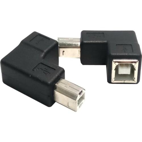 90 degree angle L type USB 2.0 B male to female adapter connector printer jack
