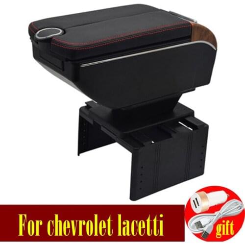 For chevrolet lacetti armrest box Double doors open 7USB Centre Console Storage Box Arm Rest