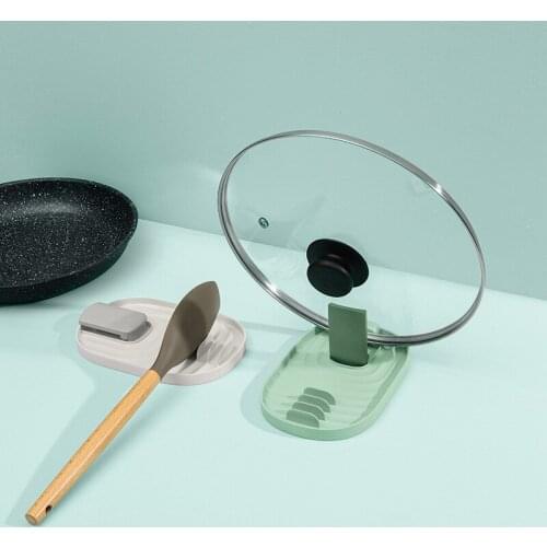 Kitchen Spatula Lid Rack Spoon Rest Pot Clip Lid Holder Household Cooking Dishes Spatula Mat Pad Kitchen Tool Storage Rack Stand