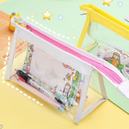 1pcs Transparent Plastic PVC Travel Cosmetic Make Up Toiletry Bag Zipper Large Capacity Storage Bag
